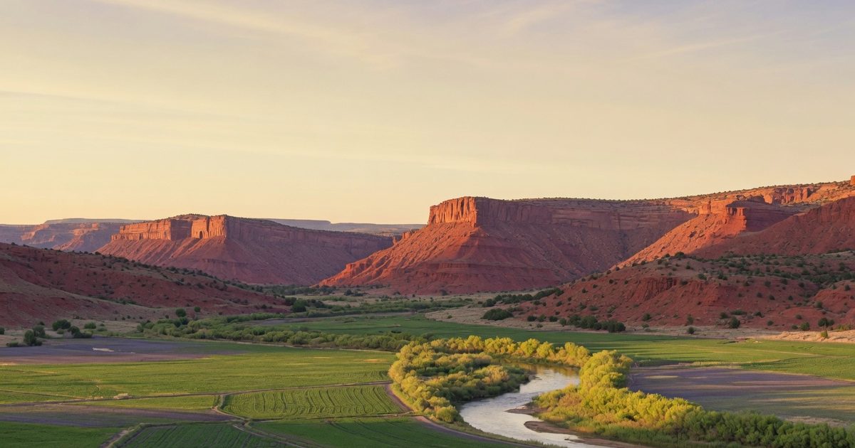 Open high-desert landscape across the Four Corners at first light